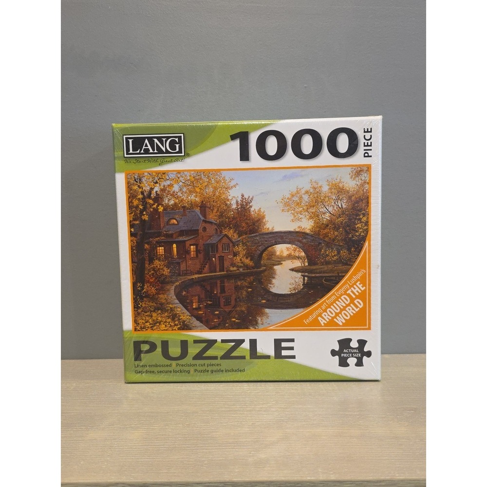 Lang Jigsaw Puzzle‎ 1000 Piece House By The River Linen Embossed Evgeny Lushpin